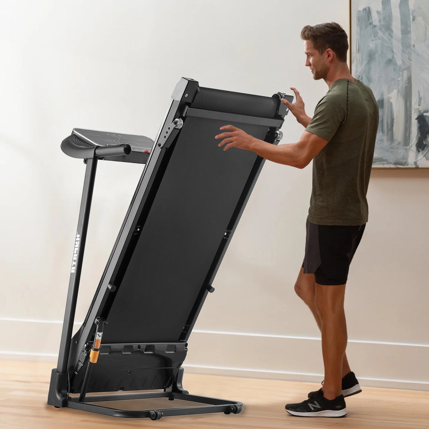 2.5HP Folding Treadmill with 300Lb Capacity, 7.5MPH, 12 Preset Programs for Home Office, Portable Treadmill Running Walking Machine
