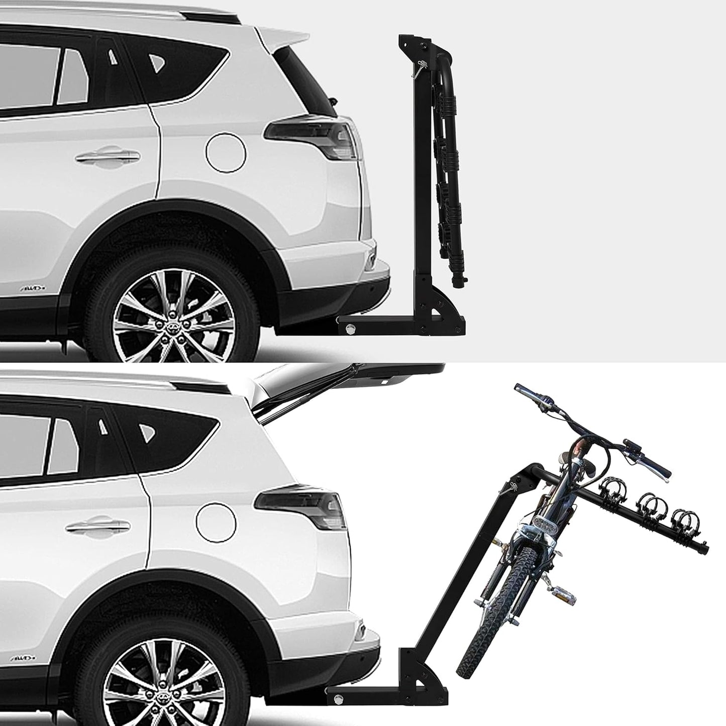 4 Bike Rack Hitch Mount, Bicycle Racks for Trailer Hitch Fits Most Cars, Sedans, Hatchbacks, Minivans and Suvs with a 2" Hitch Receiver