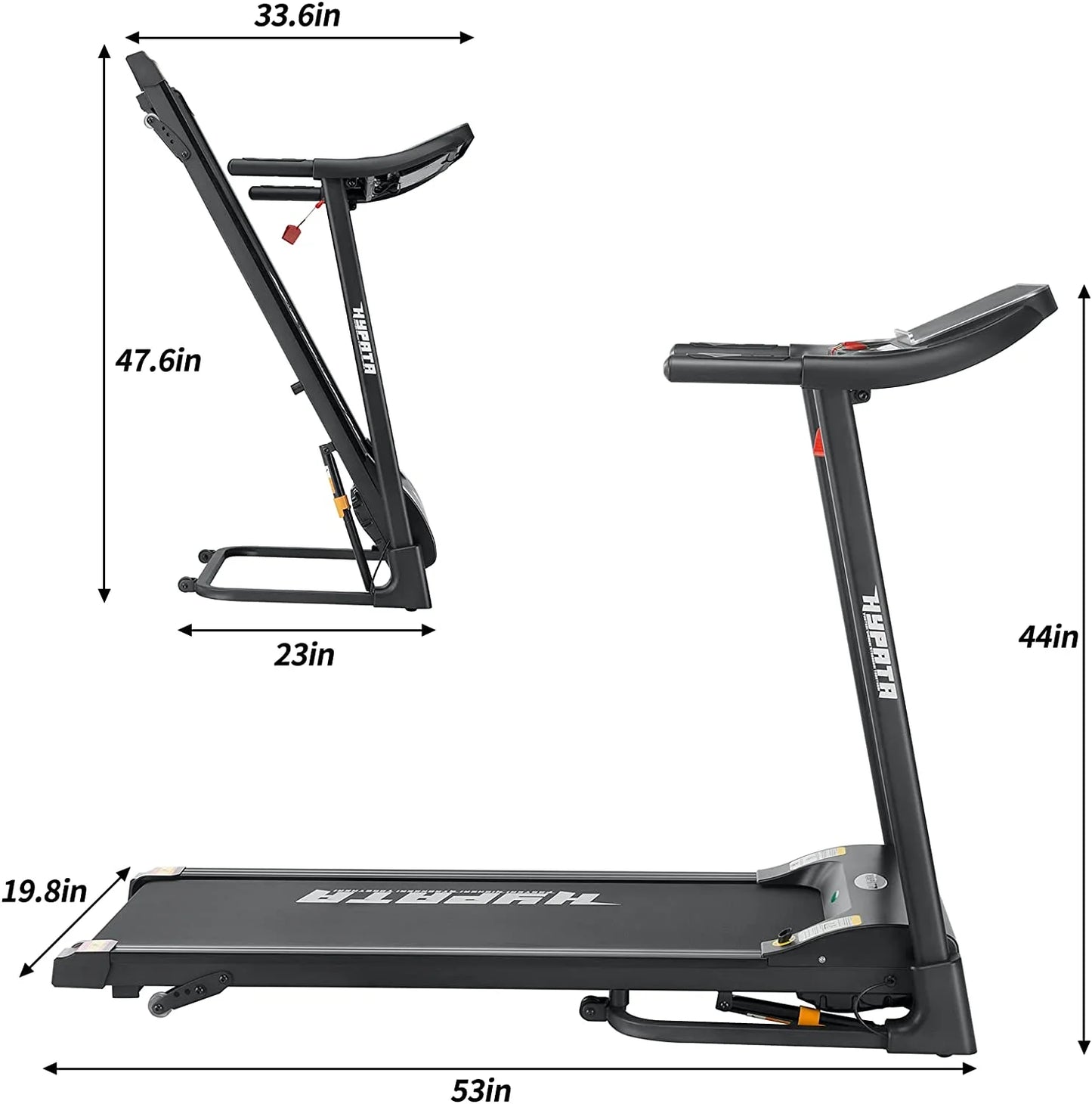 2.5HP Folding Treadmill with 300Lb Capacity, 7.5MPH, 12 Preset Programs for Home Office, Portable Treadmill Running Walking Machine