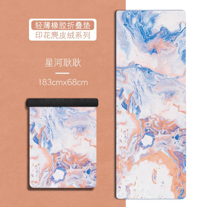 183*68Cm Ultra-Thin Non-Slip Foldable Yoga Mats for Fitness Tasteless Pilates Gym Exercise Pads Rubber Travel 1Mm