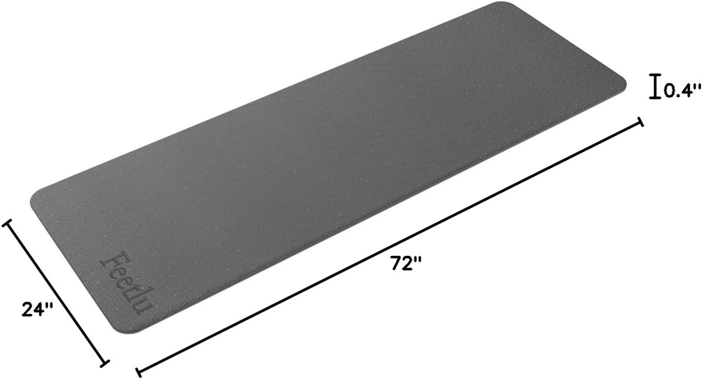 Extra Thick Exercise Yoga Mat with Strap - 2/5 Inch (10MM), Non-Slip Workout Mat for Yoga, Pilates, and Floor Exercises