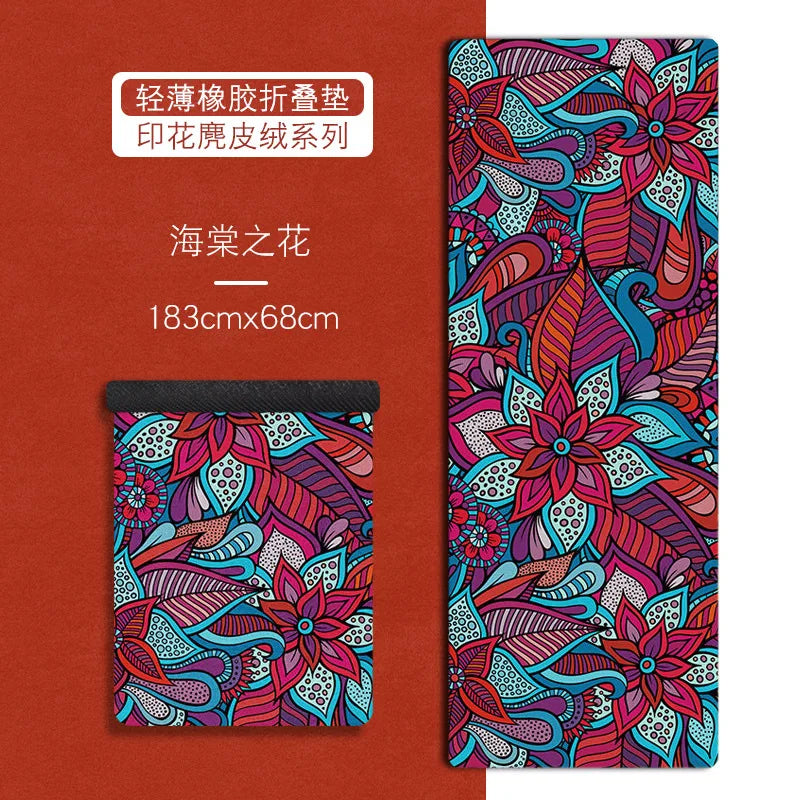 183*68Cm Ultra-Thin Non-Slip Foldable Yoga Mats for Fitness Tasteless Pilates Gym Exercise Pads Rubber Travel 1Mm