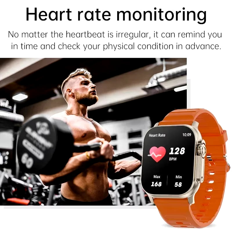 T900 Ultra Bluetooth Smartwatch with Heart Rate Monitor and Message Alerts for Android and iOS - Suitable for Men and Women