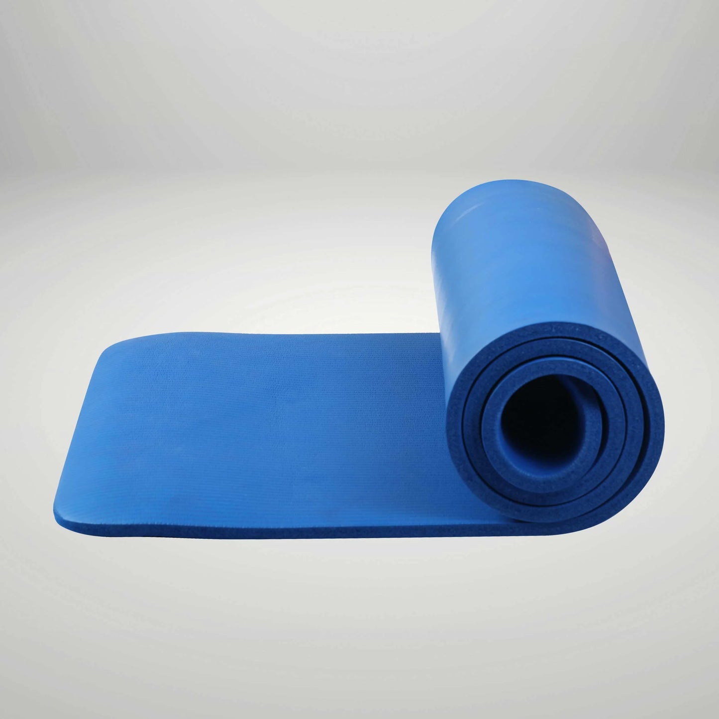 All-Purpose Exercise Fitness Mat, 12Mm Thickness, 72In X 24In, NBR Foam, Non-Slip, Carry Straps, Blue