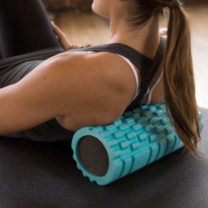 Medium Density Massaging Foam Roller for Myofascial Self Release and Deep Tissue Massage - Aqua
