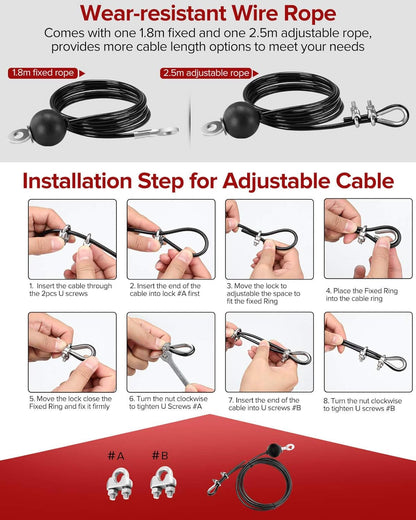 Weight Cable Pulley System Gym, DIY Home Gym Fitness Pulley Cable Machine Attachment, Upgrade Lat Pull Down, Biceps Curl, Tricep, Back, Forearm, Shoulder Workouts