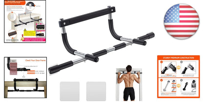 Portable Doorway Pull-Up Bar - 440 Lbs Limit with Upgraded Silicone Protection