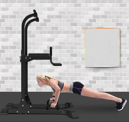 Multi-Function Parallel Single Bars Dip Station Chin up Power Tower Rack Pull up Weight Stand Bar Raise White