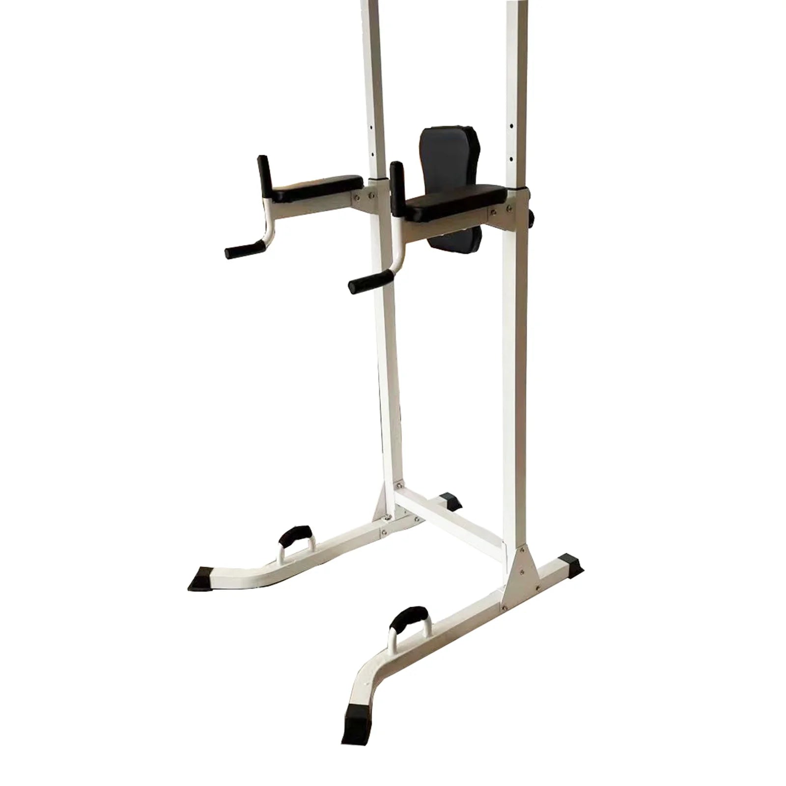 Multi-Function Parallel Single Bars Dip Station Chin up Power Tower Rack Pull up Weight Stand Bar Raise White