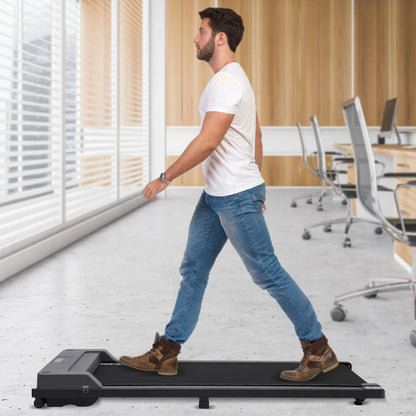 1.0 HP 110V Grey under Desk Electric Treadmill Remote Control Walking Jogging with 0.8In LED Display Rustproof & Wear-Resistant