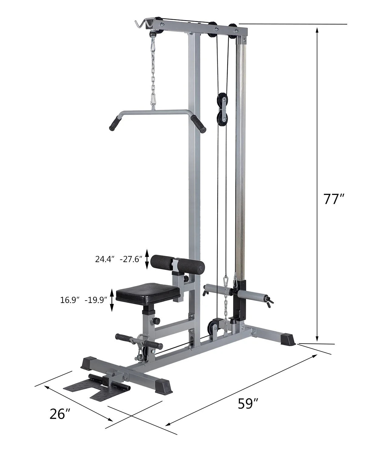 Lat Pull down Machine Multifunction Low Row Bar Cable Fitness Body Workout Gym