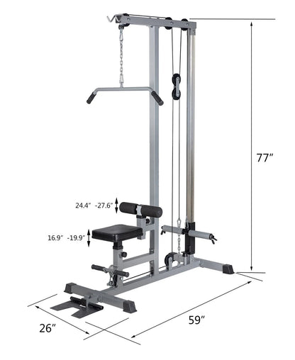 Lat Pull down Machine Multifunction Low Row Bar Cable Fitness Body Workout Gym