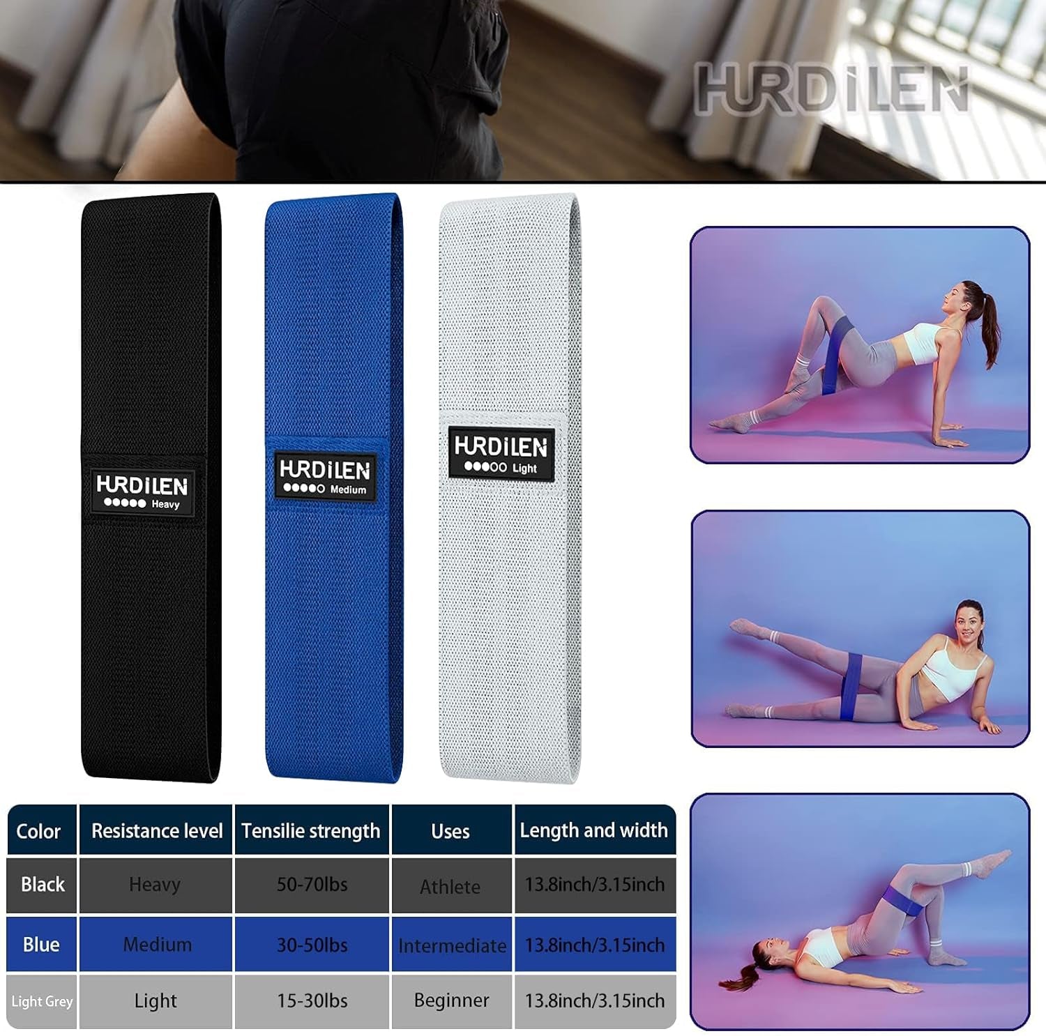 Professional Resistance Bands for Fitness Training - Elastic Stretch Bands for Men and Women with Carry Bag for Physical Therapy, Home Workouts, and Yoga