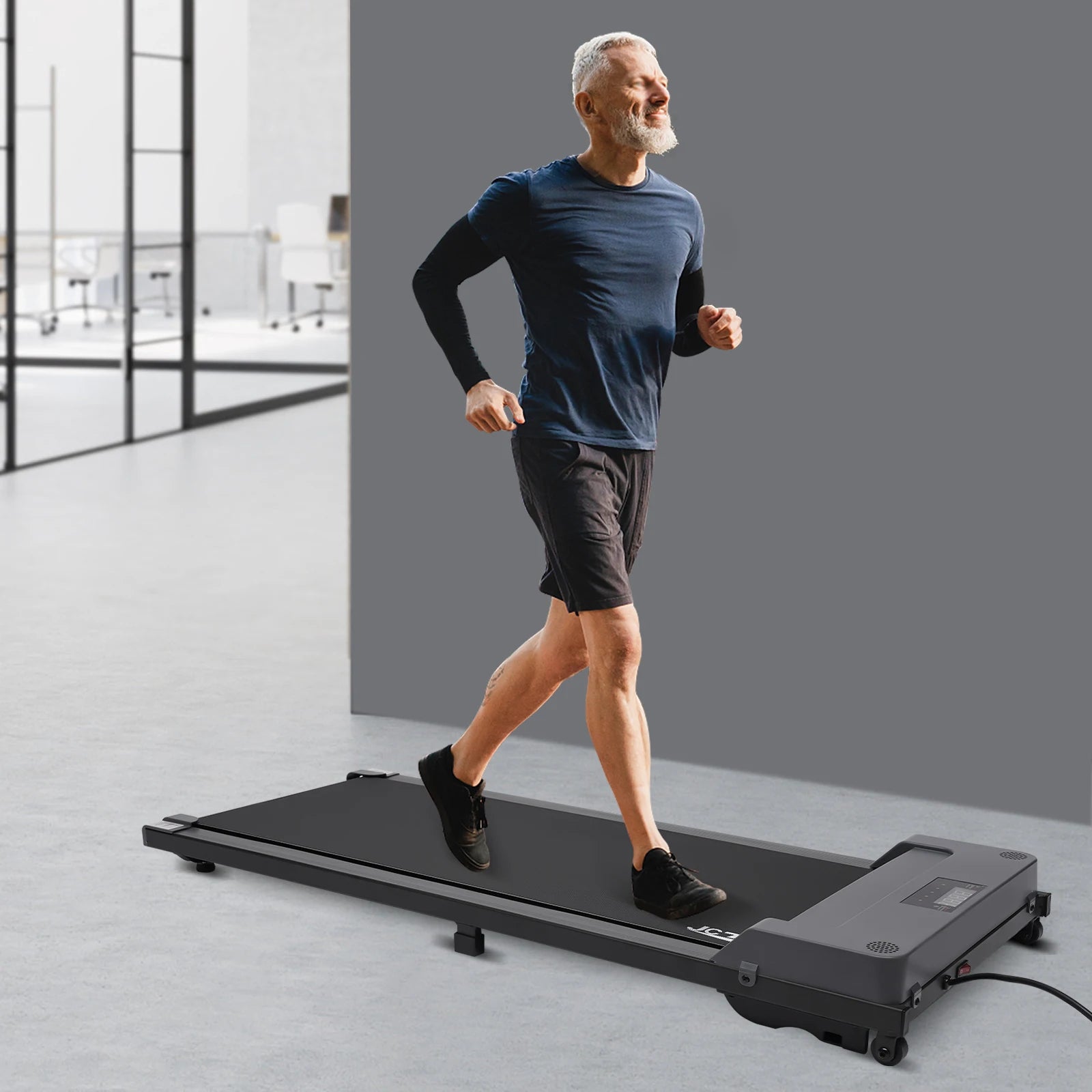 1.0 HP 110V Grey under Desk Electric Treadmill Remote Control Walking Jogging with 0.8In LED Display Rustproof & Wear-Resistant