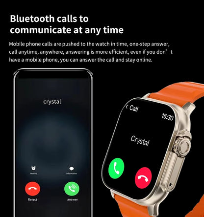 T900 Ultra Bluetooth Smartwatch with Heart Rate Monitor and Message Alerts for Android and iOS - Suitable for Men and Women