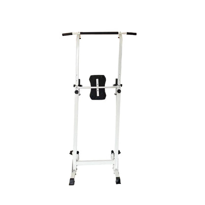 Multi-Function Parallel Single Bars Dip Station Chin up Power Tower Rack Pull up Weight Stand Bar Raise White