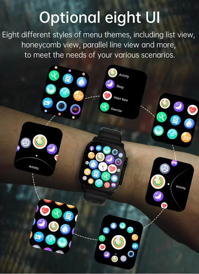 T900 Ultra Bluetooth Smartwatch with Heart Rate Monitor and Message Alerts for Android and iOS - Suitable for Men and Women
