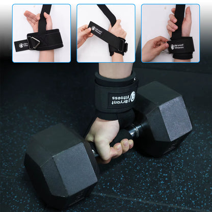 1Pair Adjustable Wrist Cuffs Weightlifting Straps with Ring,Premium Padded Straps for Cable Machine Workout for Weightlifting