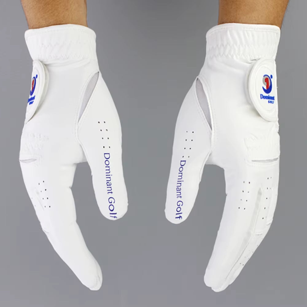 1Pair Men'S Golf Gloves Microfiber Cloth Soft Fit Sport Grip Durable Gloves Anti-Skid Sports Gloves Fit Left and Right Hand