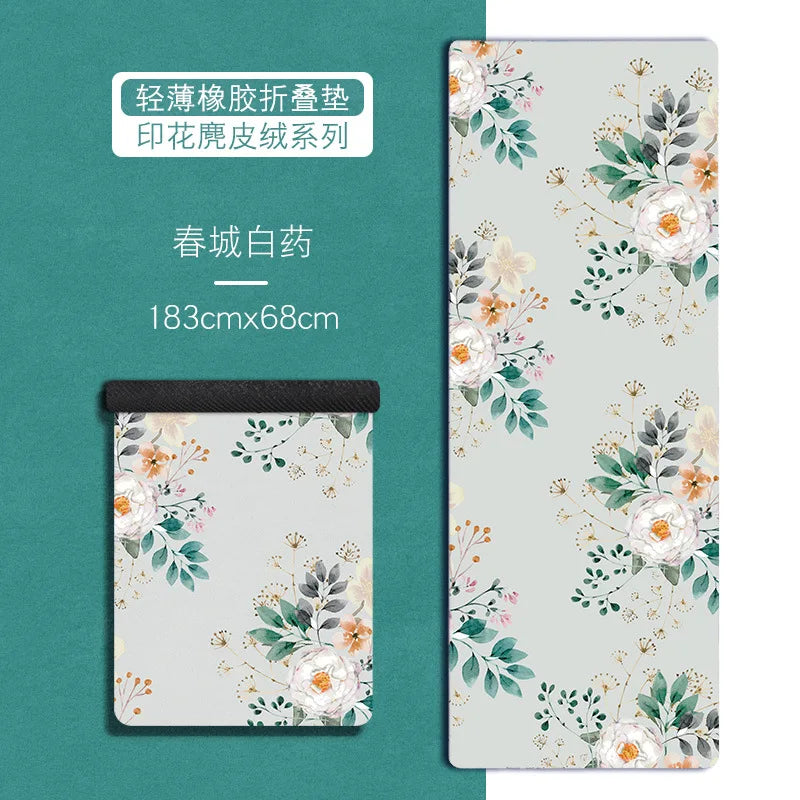 183*68Cm Ultra-Thin Non-Slip Foldable Yoga Mats for Fitness Tasteless Pilates Gym Exercise Pads Rubber Travel 1Mm