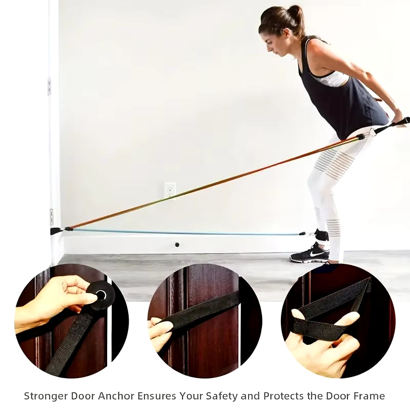 Get Fit Anywhere! 💪 11-Piece TPE Resistance Bands Set with Door Anchor, Handles, Ankle Straps & Carry Bag! 🏋️‍♀️ #FitnessGoals #HomeWorkout