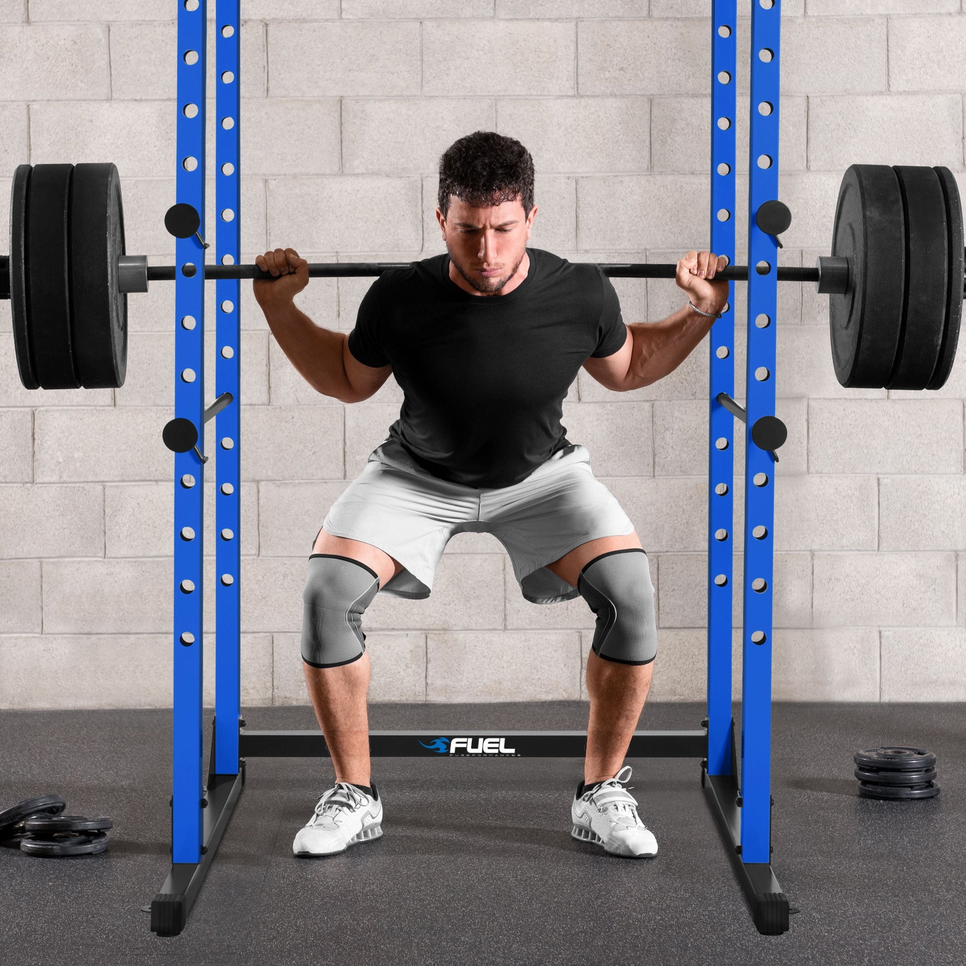 7-Foot Adjustable Full Cage Power Rack, Blue