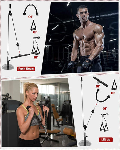 Weight Cable Pulley System Gym, DIY Home Gym Fitness Pulley Cable Machine Attachment, Upgrade Lat Pull Down, Biceps Curl, Tricep, Back, Forearm, Shoulder Workouts