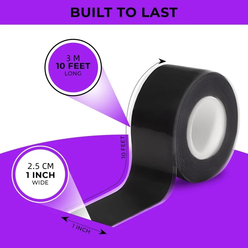 Silicon Grip Tape for Pull up Bar - Non-Slip Fusion Silicon Wrap for Barbells, Dumbbells, Sports and Gym Equipment 1 in X 10 FT