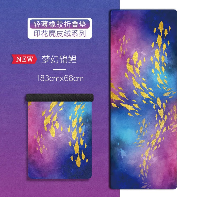 183*68Cm Ultra-Thin Non-Slip Foldable Yoga Mats for Fitness Tasteless Pilates Gym Exercise Pads Rubber Travel 1Mm