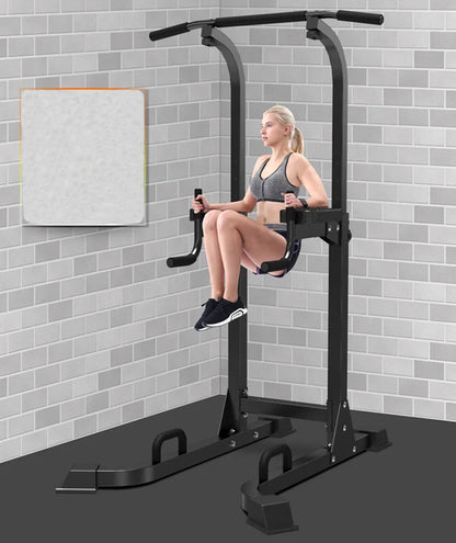 Multi-Function Parallel Single Bars Dip Station Chin up Power Tower Rack Pull up Weight Stand Bar Raise White