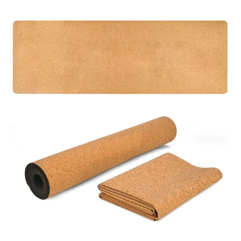 183X61Natural Cork TPE Yoga Mat Fitness Gym Sports Mats Pilates Exercise Pads Non-Slip Yoga Mats 6Mm Absorb Sweat Odorless