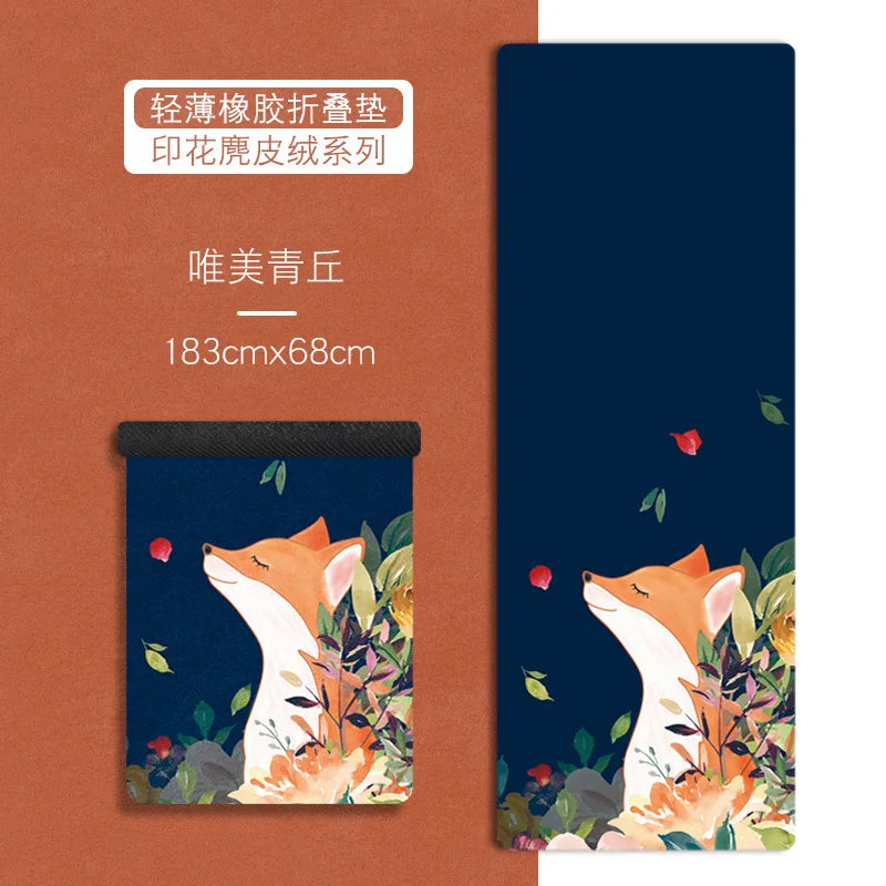 183*68Cm Ultra-Thin Non-Slip Foldable Yoga Mats for Fitness Tasteless Pilates Gym Exercise Pads Rubber Travel 1Mm