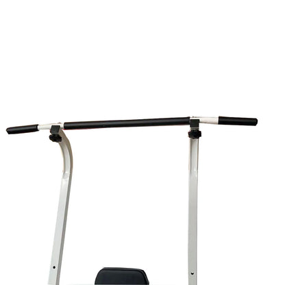Multi-Function Parallel Single Bars Dip Station Chin up Power Tower Rack Pull up Weight Stand Bar Raise White