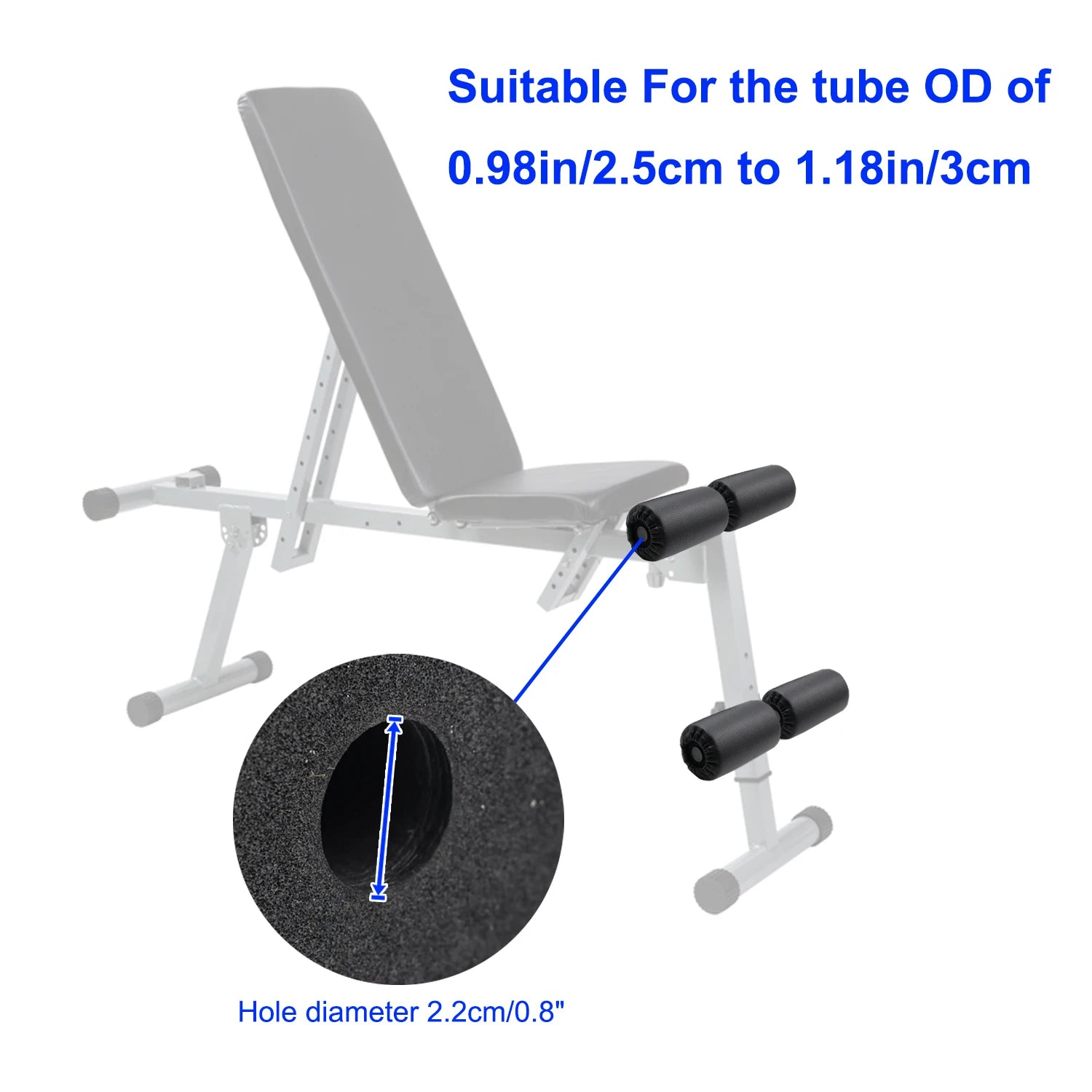 Foam Foot Pads Rollers Set of a Pair for Home Gym Exercise Machines Equipments Replacements