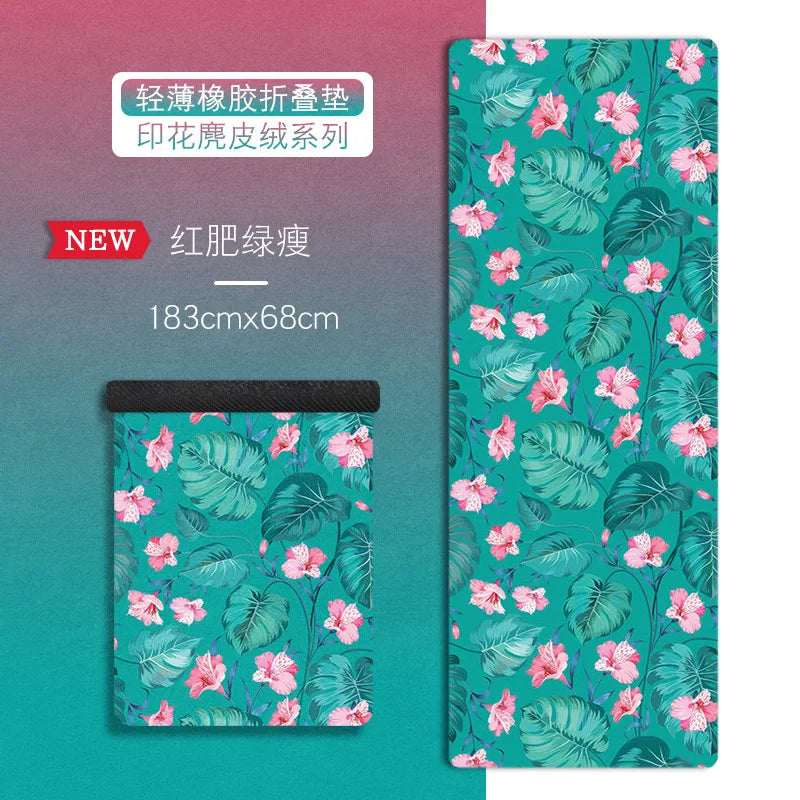 183*68Cm Ultra-Thin Non-Slip Foldable Yoga Mats for Fitness Tasteless Pilates Gym Exercise Pads Rubber Travel 1Mm