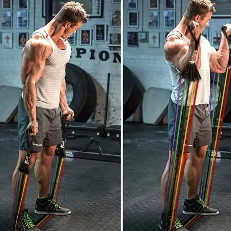 Get Fit Anywhere! 💪 11-Piece TPE Resistance Bands Set with Door Anchor, Handles, Ankle Straps & Carry Bag! 🏋️‍♀️ #FitnessGoals #HomeWorkout