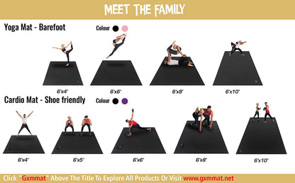 Large Yoga Mat 6'X4'/6'X6'/7'X5'(7Mm/9Mm), Extra Thick Workout Mats for Home Gym Flooring,Ultra Comfortable Non-Slip Quick Resilient Barefoot Wide Exercise Mat for Pilates,Stretching,Meditation