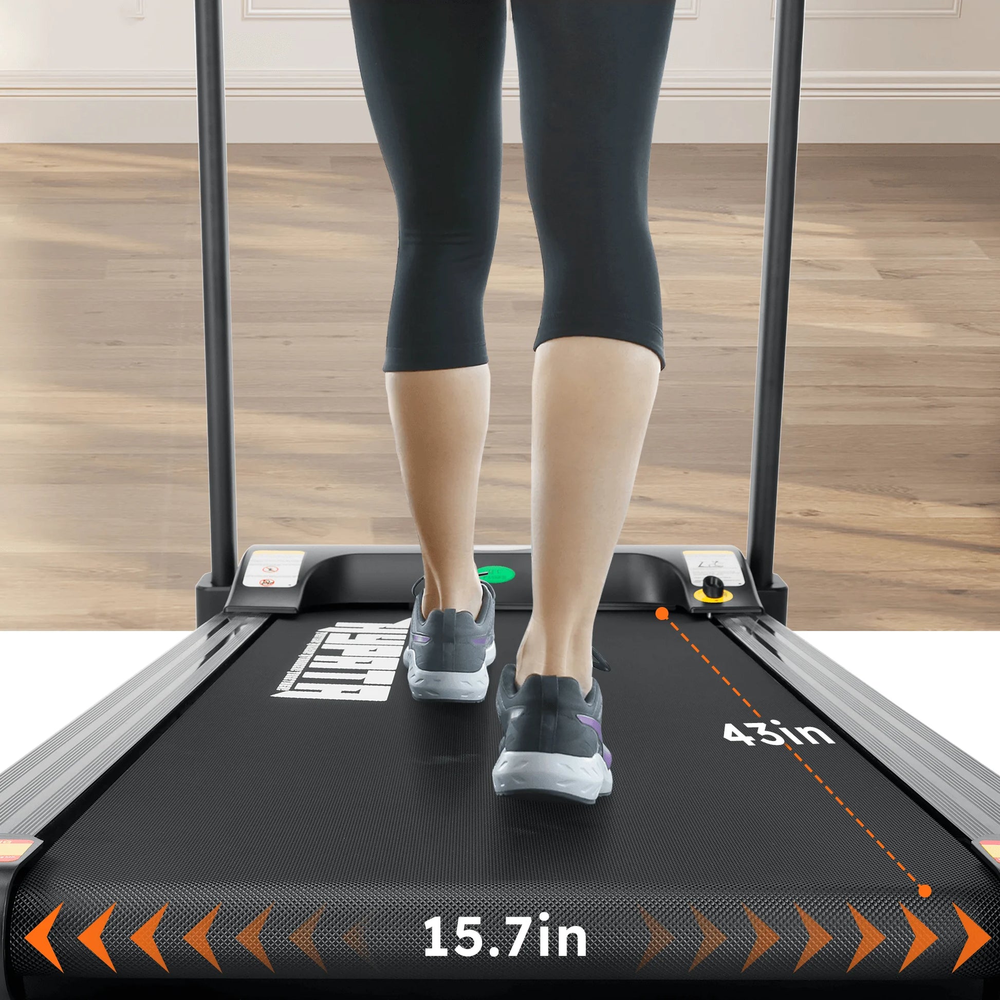 2.5HP Folding Treadmill with 300Lb Capacity, 7.5MPH, 12 Preset Programs for Home Office, Portable Treadmill Running Walking Machine