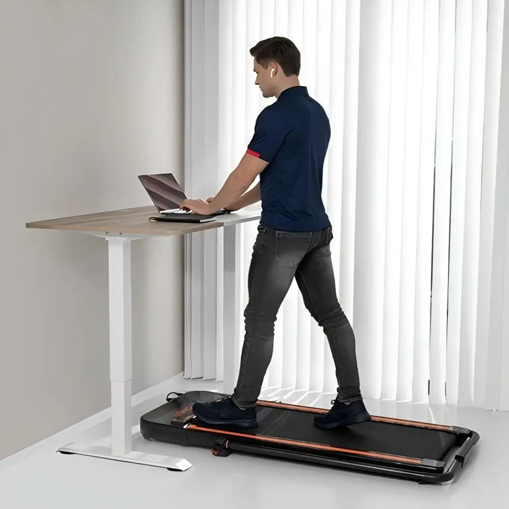 1.0 HP 110V Grey under Desk Electric Treadmill Remote Control Walking Jogging with 0.8In LED Display Rustproof & Wear-Resistant