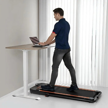 1.0 HP 110V Grey under Desk Electric Treadmill Remote Control Walking Jogging with 0.8In LED Display Rustproof & Wear-Resistant
