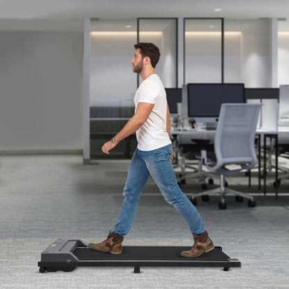 1.0 HP 110V Grey under Desk Electric Treadmill Remote Control Walking Jogging with 0.8In LED Display Rustproof & Wear-Resistant