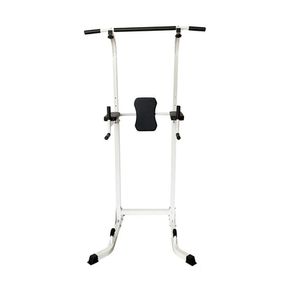 Multi-Function Parallel Single Bars Dip Station Chin up Power Tower Rack Pull up Weight Stand Bar Raise White