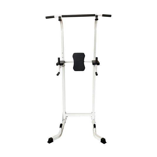 Multi-Function Parallel Single Bars Dip Station Chin up Power Tower Rack Pull up Weight Stand Bar Raise White