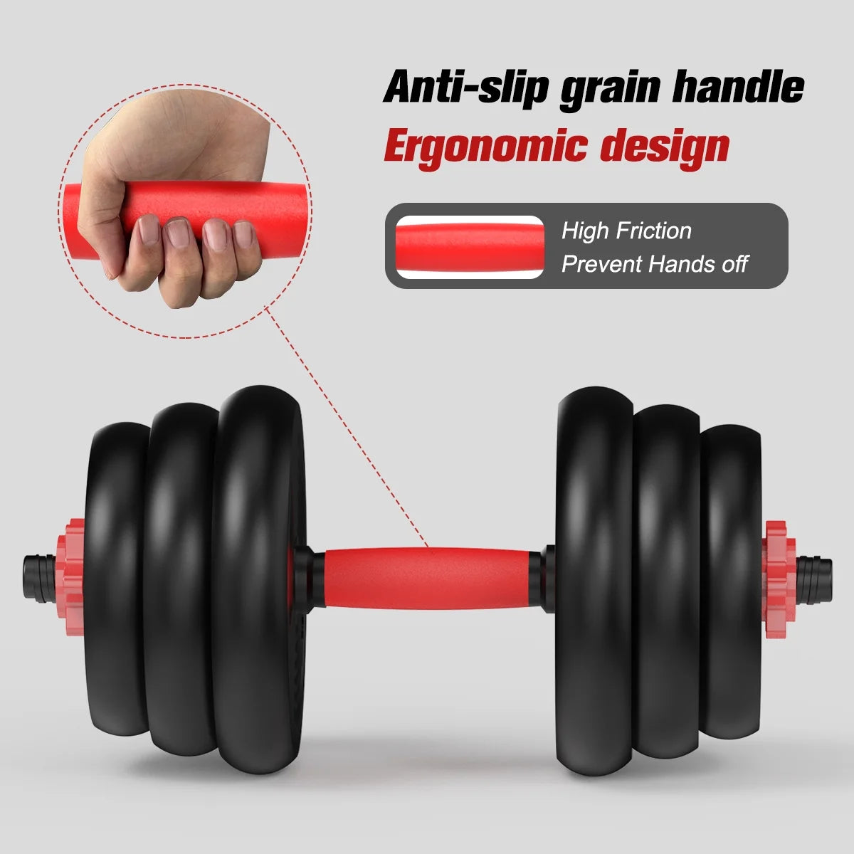 Pithage 5 in 1 Dumbbell Barbell Kettlebell Set 40LB Adjustable Free Weight Set for Home Gym, Black