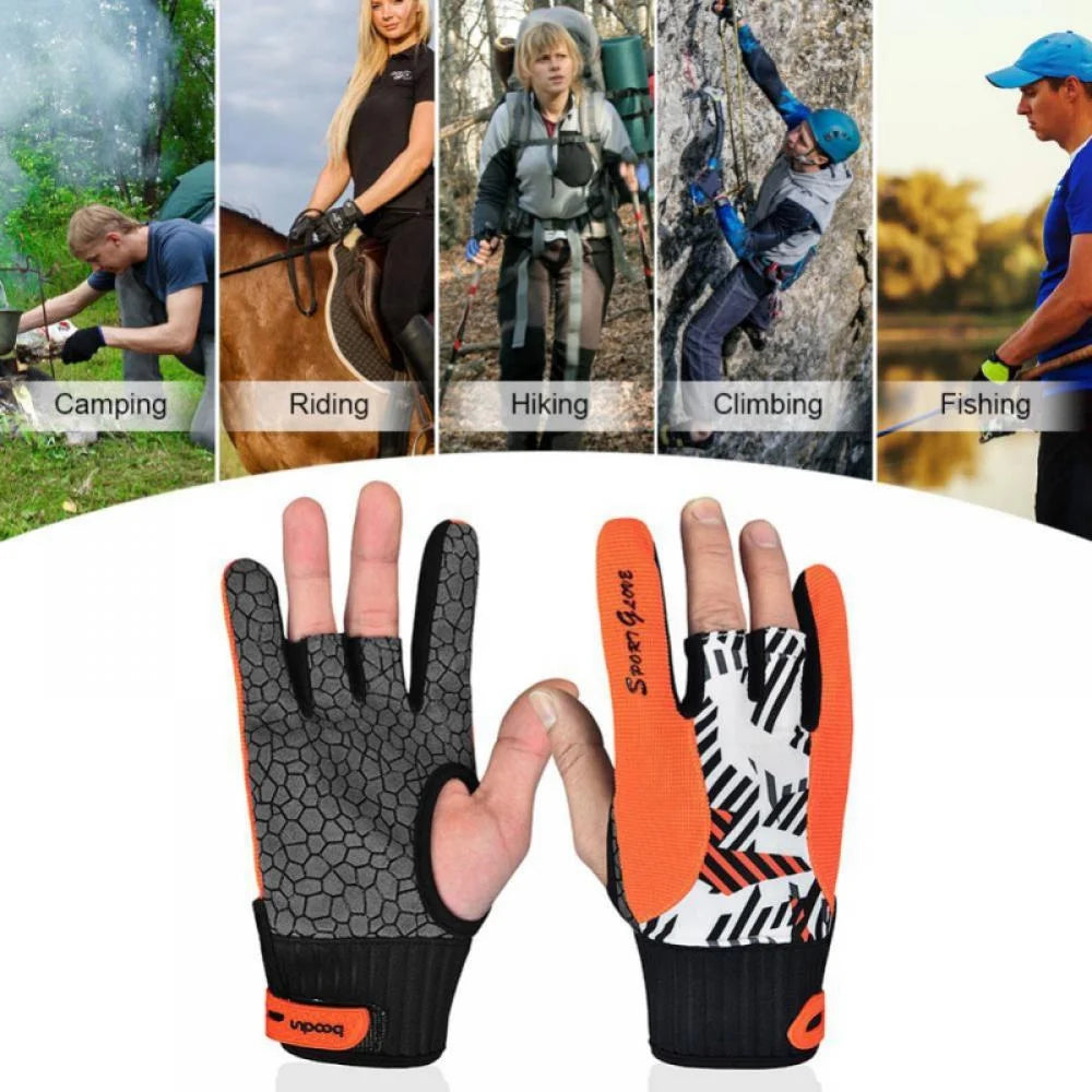 Professional Anti-Skid Bowling Gloves Comfortable Bowling Accessories Semi-Finger Instruments Sports Gloves Mittens for Bowling