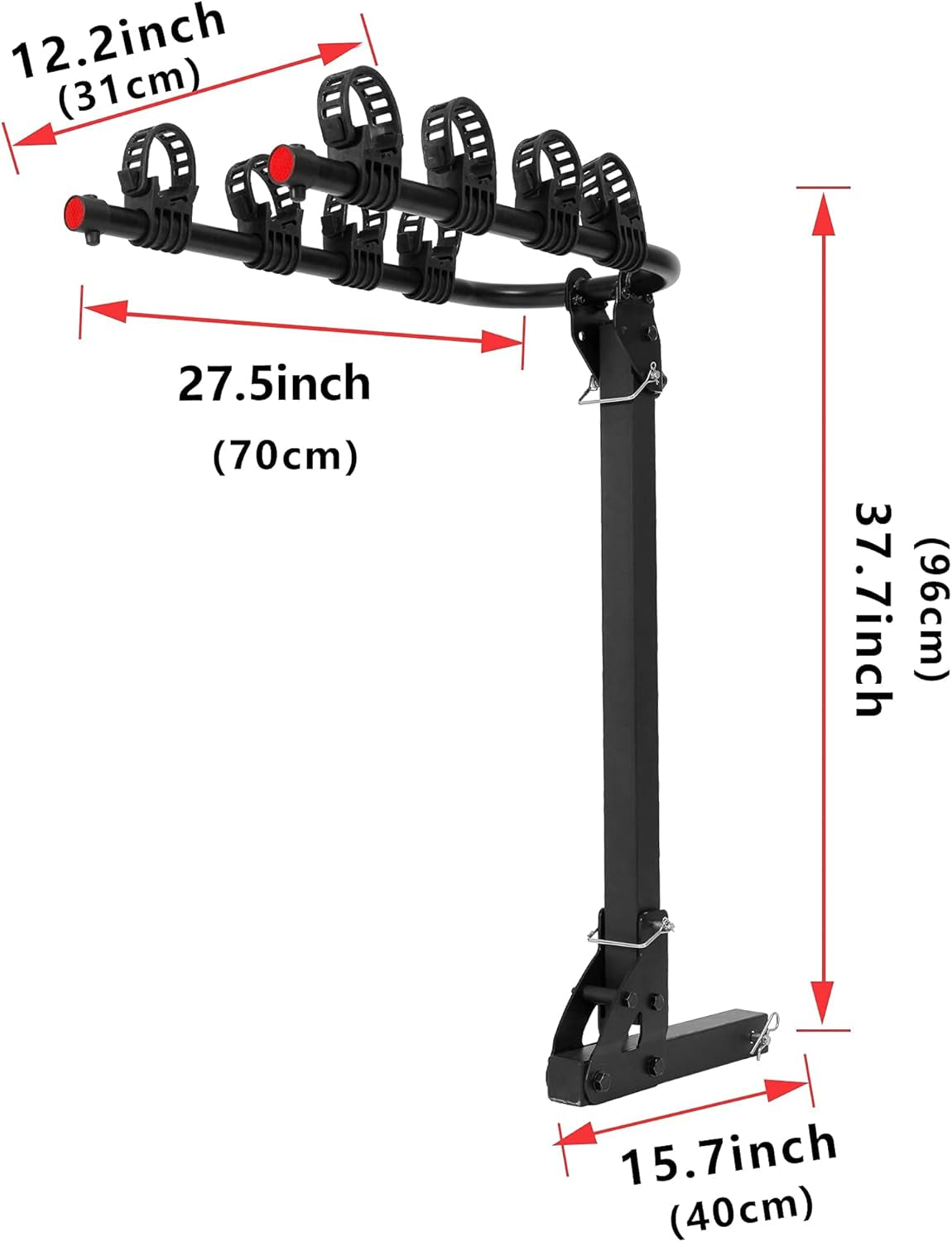 4 Bike Rack Hitch Mount, Bicycle Racks for Trailer Hitch Fits Most Cars, Sedans, Hatchbacks, Minivans and Suvs with a 2" Hitch Receiver