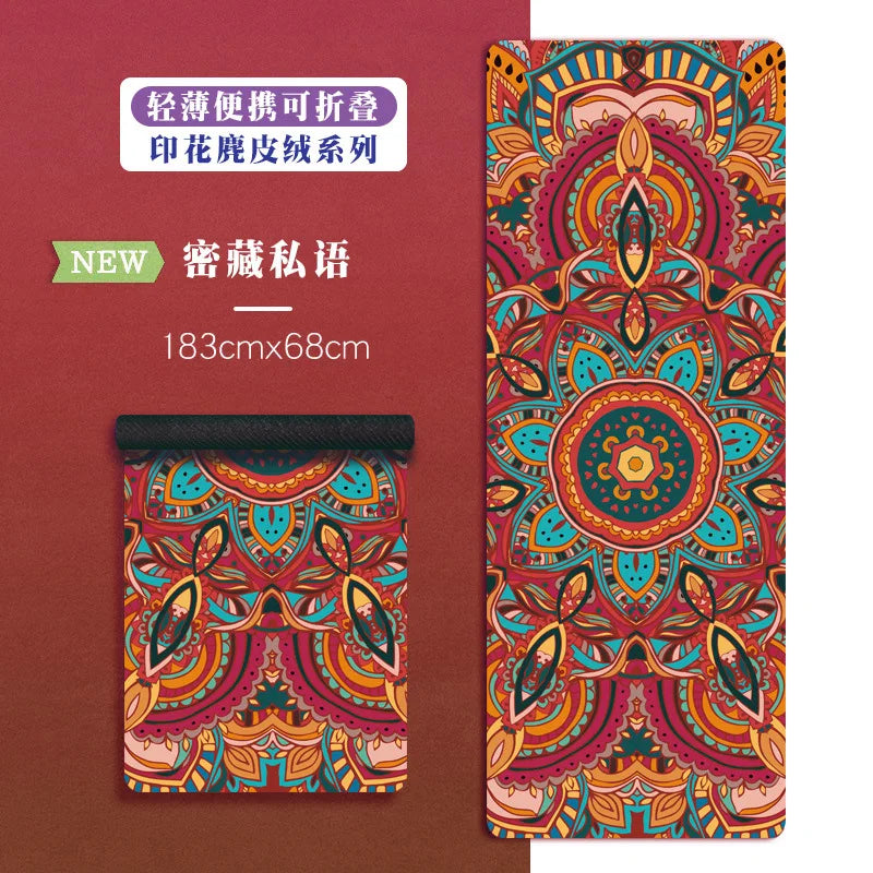 183*68Cm Ultra-Thin Non-Slip Foldable Yoga Mats for Fitness Tasteless Pilates Gym Exercise Pads Rubber Travel 1Mm